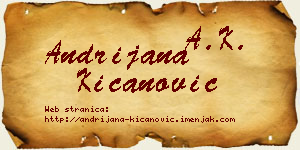 Andrijana Kićanović vizit kartica